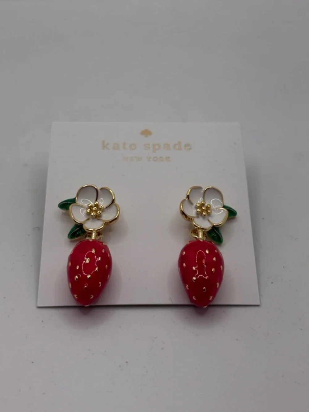 kate spade Red and White Strawberry Drop Earrings - Picture 2 of 6
